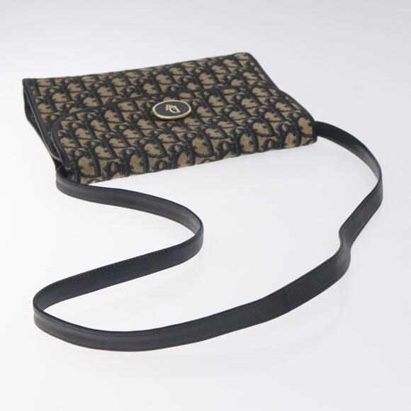 DIOR Trotter Canvas Shoulder Bag Navy Gold - Picture 7 of 12